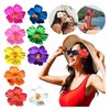 1Pc Red Hawaiian Flower Hair Clip for Women Girls,Beach Party Hair Clips and Barrettes,Fashion Bohemian Flowers Hair Accessory for Dancer Bridal Wedding,Hair Care,Beauty and Personal Care