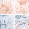 NT-ling 2 PACK Wash Headband, Bunny SPA Skin Care Hairlace, Soft Facial Headband Head Wrap,Rabbit Ear Makeup Washing Face Shower Bath Bands Hair Accessories,Easter Cosplay Costume (Blue+Pink)