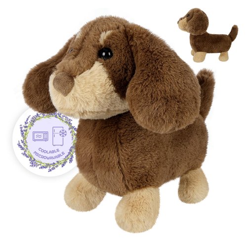 SuzziPals Heatable & Coolable Dachshund Stuffed Animal, Microwavable Heating Pads for Cramps & Pain, Lavender Weiner Dog Stuffed Animals for Stress, Puppy Plushies Stuffed Dog Plush, Dachshund Gifts