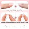 Yokilly Natural French Acrylic False Nails Kit Including 12 Different Size Short Press on False Nails,Pink White Nails Tips Sets with Nail Glue Stickers,Files and Stick (120 Pcs)