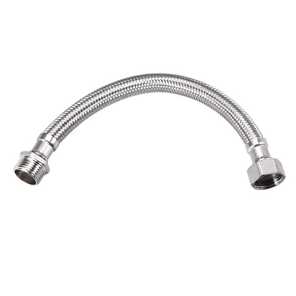 uxcell Faucet Supply Line Connector G1/2 Female x G1/2 Male 8 Inch Length 304 Stainless Steel Hose