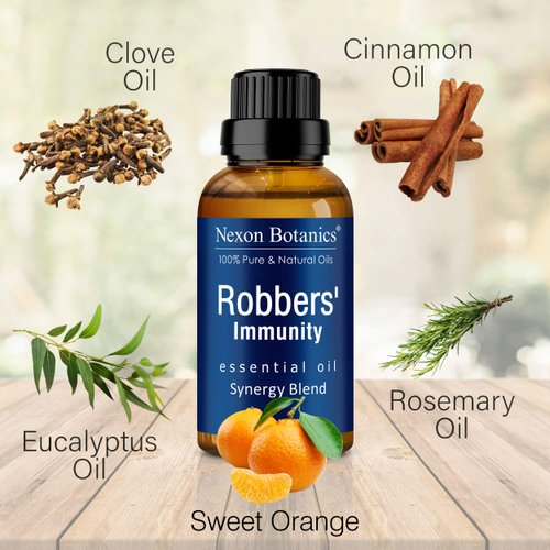 Robbers' Immunity Essential Oil Blend 30 ml - Comparable to On Guard Essential Oil - Immune Boost Essential Oil - Fighter Shield Against Germ - Aromatherapy and Diffuser from Nexon Botanics