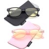 Kids Teens Computer Blue Rays Glasses Anit Eyestrainn Blue Light Blocking Glasses for Girls and Boys Ages 3 & Up Computer Glasses for Kids- 2 Pack-Black & Pink