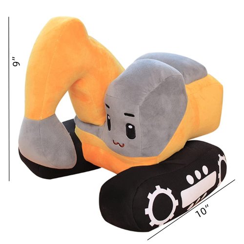 YUDONG Excavator Plush Toy,10" Soft Excavator Stuffed Construction Toy,for Children's Birthday, Christmas, Party Gifts(Yellow) (Yellow, 10”)