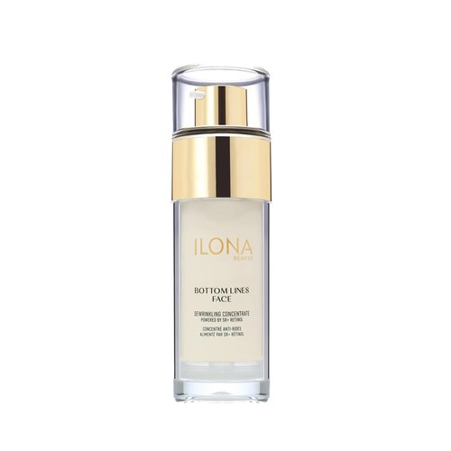 ILONA Bottom Lines Face | Exfoliating Facial Gel for Deep Wrinkle Reduction | Powered by SR+ Retinol with RNA/DNA, Shea Butter, Hydrolyzed Proteins & Vitamin C | 1.0 oz