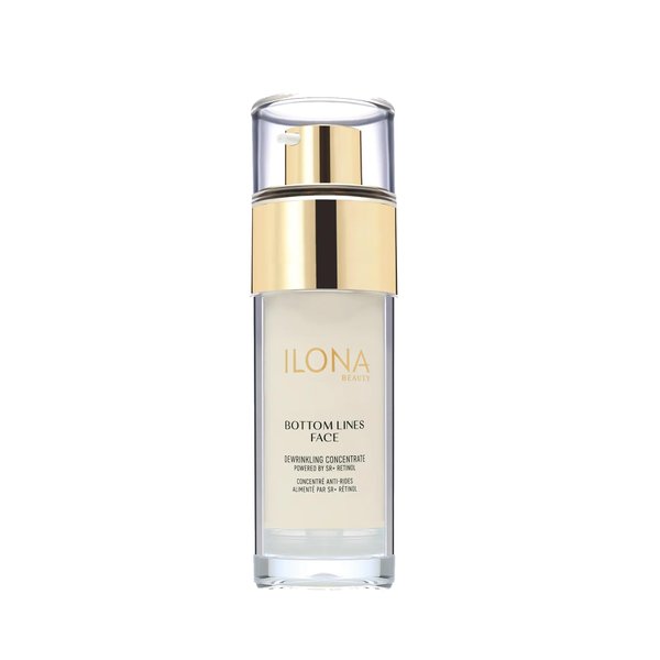 ILONA Bottom Lines Face | Exfoliating Facial Gel for Deep Wrinkle Reduction | Powered by SR+ Retinol with RNA/DNA, Shea Butter, Hydrolyzed Proteins & Vitamin C | 1.0 oz
