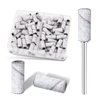 Pet Baby Small Sanding Band Nail Drill Bits, 80pcs Mini Cuticle Sanding Files With Upgrade 3.1mm Mandrel Bits, 240 Fine Grits for Natural Nail Prep Smooth Polish Cuticle, Manicure Salon Use, White