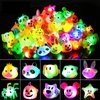SCIONE 40 Pack Light up Rings Birthday Party Favors for Kids, Goodie Bag Stuffers Glow in the Dark Halloween Party Supplies, Classroom Prizes Cute Animal Treasure Box for Kids