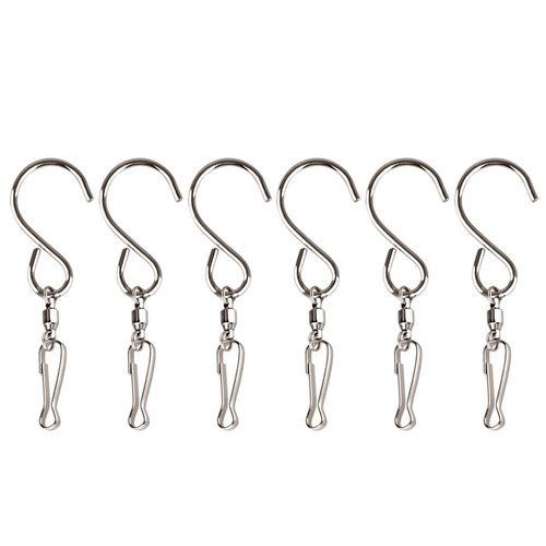 Kuuqa Swivel Hooks Clips for Hanging Wind Spinners Wind Chimes Crystal Twisters Party Supply(6 Pack)