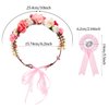SATINIOR Baby Shower Sash, Mom to be Sash and Pin with Floral Crown for Mom and Dad Kit for Baby Shower Party Favors Decorations (Style Set 2)