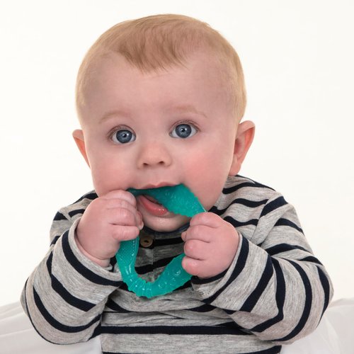 Nuby Comfy Gums Teething Toy - Textured Silicone Baby Teether Toy - 3+ Months - Blue