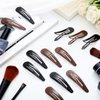 80 Pcs 2.7" Big Metal No Slip Snap Hair Barrettes and Pins for Women, Girls, and Teens - Hair Accessories Gift Set (Black, Brown)