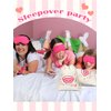 Bunnycool 24 Pcs Sleepover Party Supplies Birthday Party Favor with Satin Eye Mask Satin Hair Scrunchies(Rose Red)