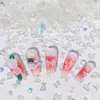 100pcs Mix Shapes Aurora Nail Art Charms Camellia Bow Nail Charms Resin Flower Butterfly Charms for Nails Design Kawaii Bear Moon Heart Nail Charm Ribbon Bows for Nails Charms Nail Flowers Nail Bows