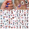 Cute Nail Art Stickers 4Th of July Nail Decals Independence Day American Flag US Heart Star Nail Stickers 3D Self-Adhesive Cute Nail Decals Design for Women Girls Acrylic Nail Art Decoration