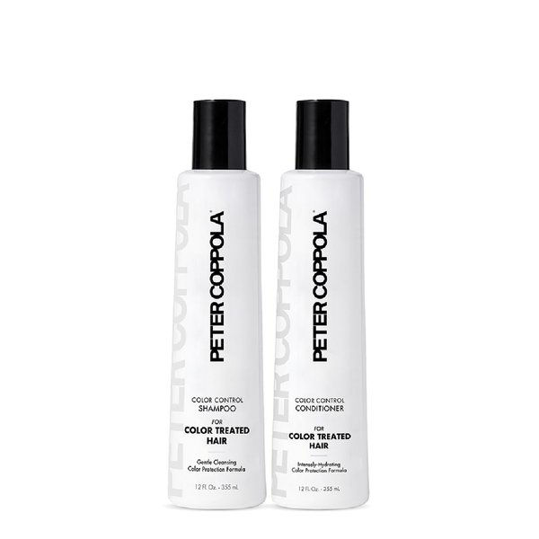 PETER COPPOLA Color Control Sulfate Free Shampoo & Conditioner For Color Treated Hair - Color Safe Keratin Shampoo & Intensely Hydrating Conditioner, 12 Fl Oz Duo