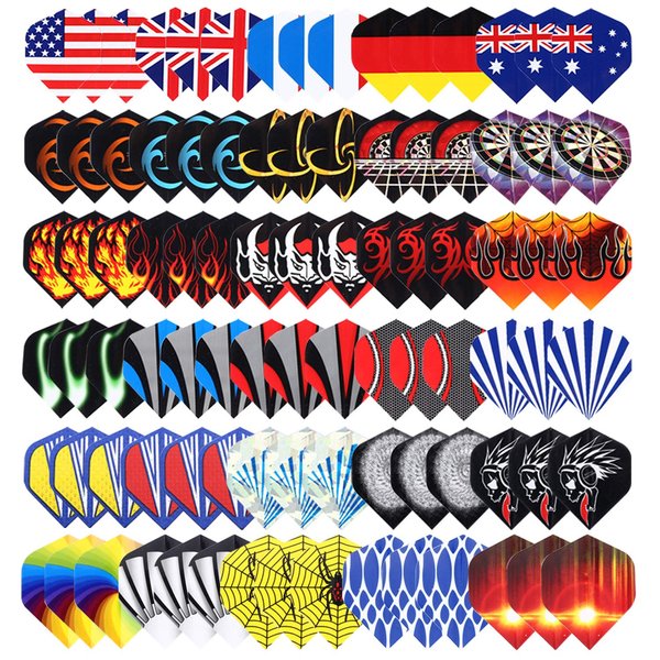 Niubixx Standard Dart Flights 30 Sets 90 Pcs Durable PET and Laser Replacement Feather Tail Wing - Perfect Accessories Equipment Supplies for Dart Games