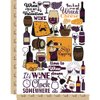 Wine Time Cheese Temporary Tattoo Water Resistant Fake Body Art Set Collection - Color (One Sheet)