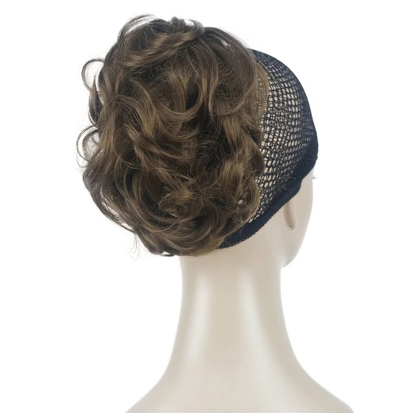 Aimole 6" Short Curly Synthetic Ponytail Clip in Claw Extensions 80g with a jaw/claw clip (12 Light Reddish Golden Brown)