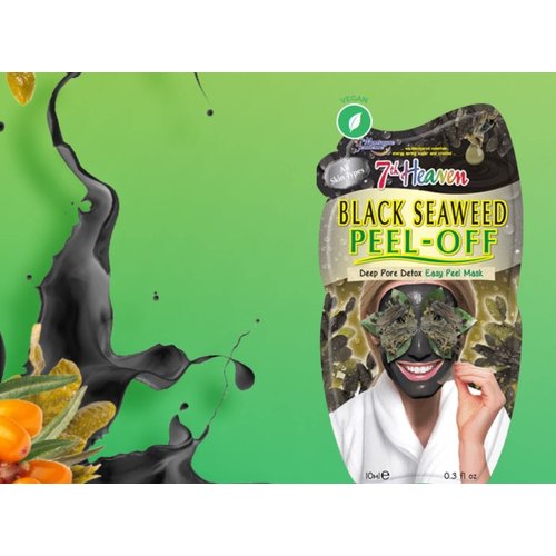 7th Heaven Seaweed Easy Peel-Off Face Mask, with Seaweed, Detox Face Pores, For All Skin Types, 3-Pack of 0.3 Fl Oz each, 3 Sachets