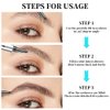 Magic Eyebrow Pencil, 3D 4 Tipped Precise Brow Pen Upgraded Waterproof Microblading Eyebrow Pencil Contouring Pen Natural Makeup Effect (B-Gray)