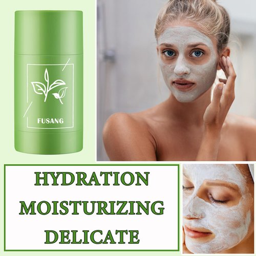 Fusang Green Tea Mask Stick for Face Moisturizing Green Mask Stick with Green Tea Extract,Deep Pore Cleansing,Oil Control,Removes Blackheads Hydrating Green Face Mask Stick for All Skin Types