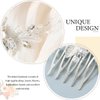 Eyret Flower Bride Wedding Hair Comb Silver Crystal Bridal Side Combs Pearl Hair Pieces Leaf Hair Accessories for Women and Girls