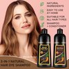 Blonde Brown Hair Dye Shampoo 3 in 1, Instant Hair Color Shampoo for Women Men, Natural Color Shampoo Hair Dye, Grey Hair Coverage in Minutes, Herbal Formula (17.6 FL OZ)