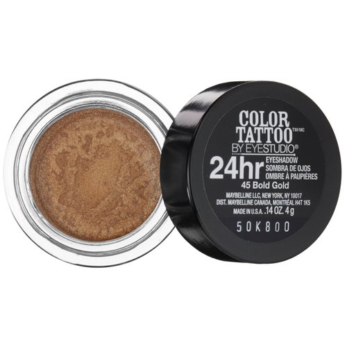 Maybelline New York Eyestudio ColorTattoo Metal 24HR Cream Gel Eyeshadow, Bold Gold, 0.14 Ounce (1 Count)