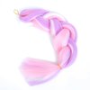 Jumbo Braiding Hair Extensions Hight Quality Bubble Braids Hair Extensions 24inch Colored Braiding Hair Pre Stretched Soft Pink Hair for Braids 3PCS(Purple-Pink-White)