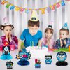 BeYumi 12 Pcs Blue Video Game Honeycomb Centerpieces Table Toppers 3D Video Game Table Decorations Supplies Kit for Kids Boys Game Fans Level Up Game Over Gaming Theme Birthday Party Baby Shower