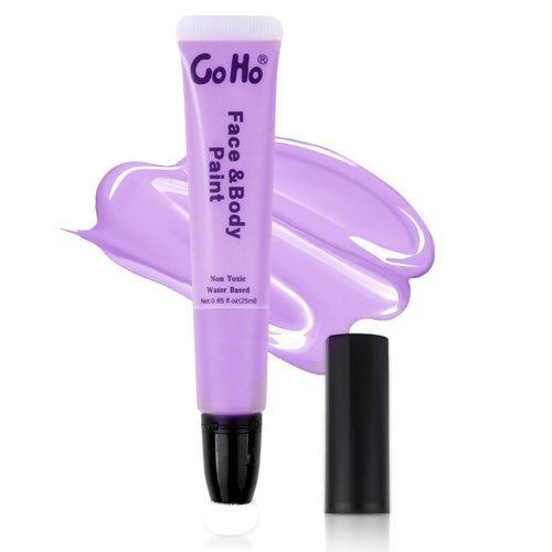 Go Ho Pastel Purple Face Paint Stick,Water Based Cream Light Purple Body Paint Washable,Highly Pigmented,Smooth and Safe for Skin,Halloween Cosplay SFX Ursula Makeup