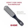 Kent KFM2 Gel Styling Hair Brush for Men - 9 Row Mens Hair Brush with Ionic Anti Static Bristles Great for a Daily Mens Styling Brush - Kent Brush Detangling and Smoothing Long or Thick Hair