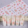 Summer Flower Nail Art Stickers 3D Flower Butterfly Nail Decals 6PCS Daisy Pink Purple Petal Lavender Flowers Nails Design Adhesive Sliders Cherry Blossom Manicure Decals for DIY Nail Art Decorations
