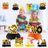 Kircirx 10Pcs Construction 2nd Birthday Party Decorations Honeycomb Centerpieces for Boys,Dump Truck Construction Theme 2 Year Old Table Centerpieces Party Supplies,Excavator 2nd Birthday Table Decor