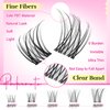 PHKERATA Invisible Band Lash Clusters Kit Wispy Lash Extension Kit Natural Eyelash Clusters C Curl DIY Cluster Eyelash Extension Kit Individual Lashes with Lash Glue Bond and Seal Tweezers, 8-16 mm