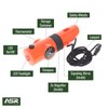 7 in 1 Survival Whistle Multi-Case with LED Flashlight Compass Mirror - Orange