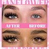 Lanflower Lash Clusters Kit with Bottom Lashes Extension 120D Thick Volume Cluster Lashes Waterproof Cluster Eyelash Extensions Kit D Curl Eyelash Extension Kit Fluffy 10-18 mm Individual Lashes