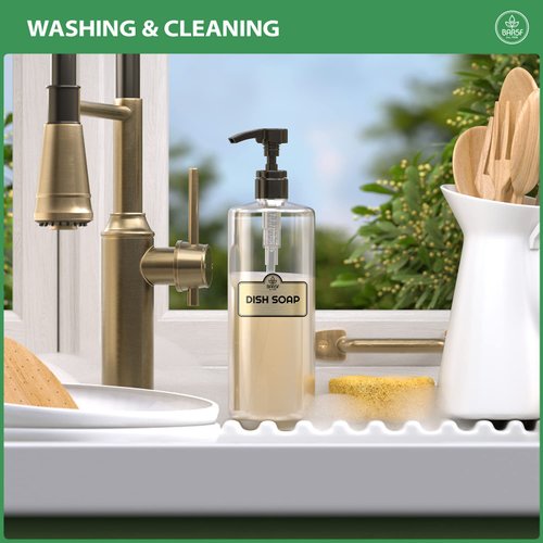 Bar5F Universal Pumps for Shampoo Conditioner Lotion Body Wash, Fits 1" Inch Bottle Necks, 1 Liter 33.8-Ounce Bottles, Black and White 2-Pack