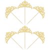 Gyufise 24Pcs Gold Princess Crown Cupcake Toppers Glitter Princess Cake Pick Decorations for Wedding Girl Birthday Baby Shower Party Decorations