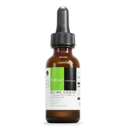 DAVINCI Labs B12 MC Liquid - Helps Support Cardiovascular Health, Healthy Energy Levels & Healthy Blood & Nerve Cells with Liquid Vitamin B12, Folic Acid & Vitamin B6* - 30mL (30 Servings)