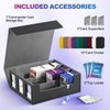 UAONO Trading Card Storage Box for Commander Display, 1800+ MTG Deck Box with 3 Toploader, TCG Card Case fits Magic PTCG Sports Cards (Black&Gray)