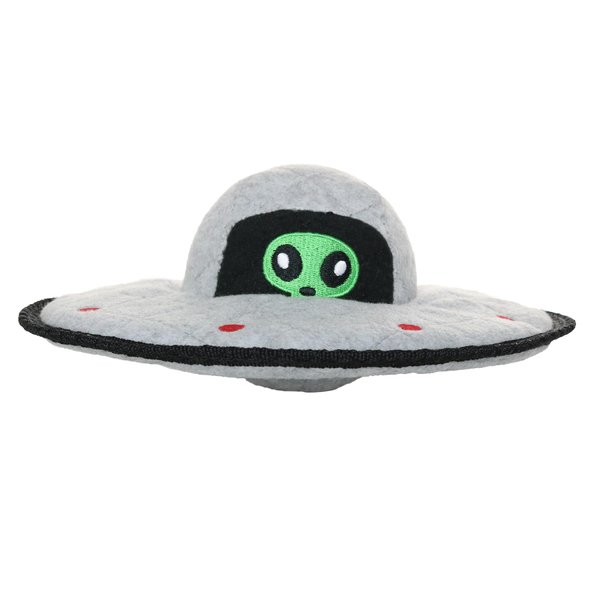 TUFFY - World's Tuffest Soft Dog Toy - Alien- UFO - Squeaker- Multiple Layers. Made Durable, Strong & Tough. Interactive Play (Tug, Toss & Fetch). Machine Washable & Floats. (Regular)