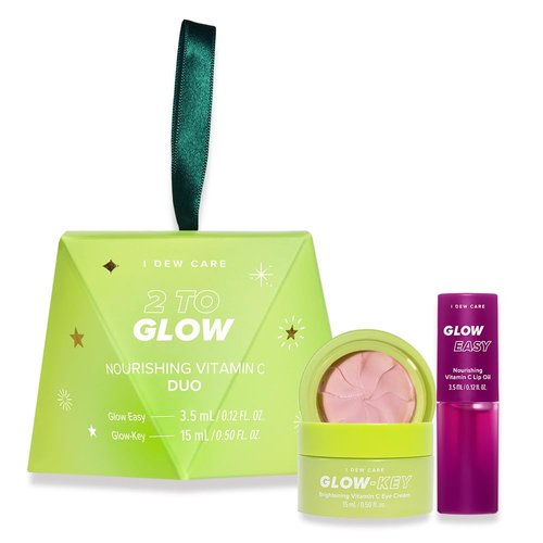I DEW CARE Korean Vitamin Eye Cream & Lip Oil | Vitamin C Lip Oil, Eye Cream, Brightening, Gift Box Included, Glass Skin Look, Korean Skincare, Stocking Stuffer, Nourishing, 2 To Glow