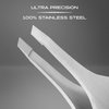 BRV MEN Wide Grip Slant Tweezers | German Stainless Steel | Hand-Filed Slanted Tips for Ultra-Precision | Tweezers for Eyebrows & Nose/Ear/Facial Hair | Professional Tweezers for Women & Men - Silver