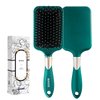 RHOS Paddle Hair Brush for Women&Men-Detangler Hair Brush with Nylon Bristlesfor Thick,Curly,Thin,Long,Wet&Dry Hair-Cushion Square Hair Brush for Detangling,Smoothing (1 Pack-Green)