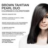 Celeb Luxury Gem Lites Duo Color Depositing Colorwash Shampoo & Conditioner Set + Bondfix Bond Rebuilder, Semi Permanent Hair Color, Vegan Hair Dye, Brown Tahitian Pearl