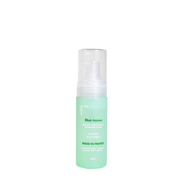 RARE Paris - Elixir Intense - Nourishing Cleansing Foam with Hyaluronic Acid and Squalane - Instant Clean - Made in France - 1,69 Fl Oz
