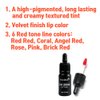 Set of 6 Colors Nabi Ink Velvet Lip Tint, Liquid Lip Stain (Red Tone Line)