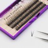 Bodermincer 120pcs 8mm/10mm/12mm/14mm/16mm to Choose Fish Tail Design 0.1 C Curl 3D Individual Mink False Eyelashes Extension Soft Black Fake False Eye Lashes （16mm）